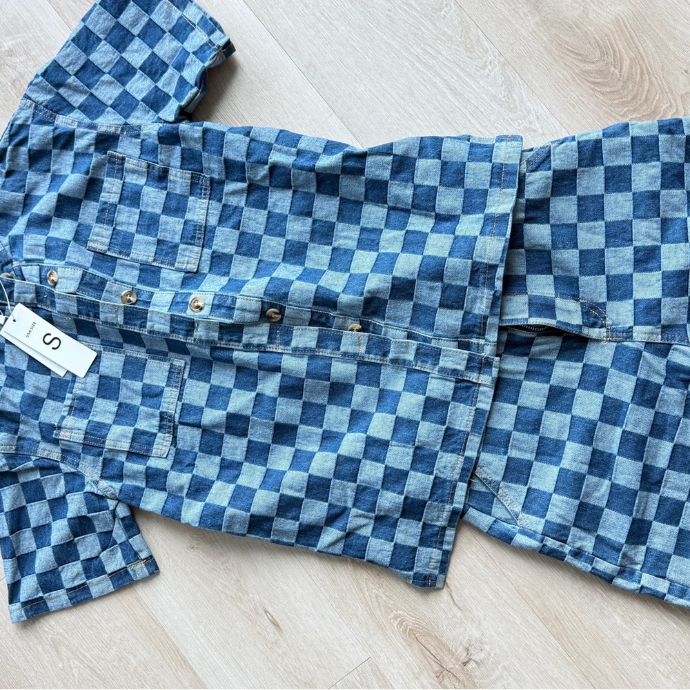 Amazon Blue Checkered Jumpsuit